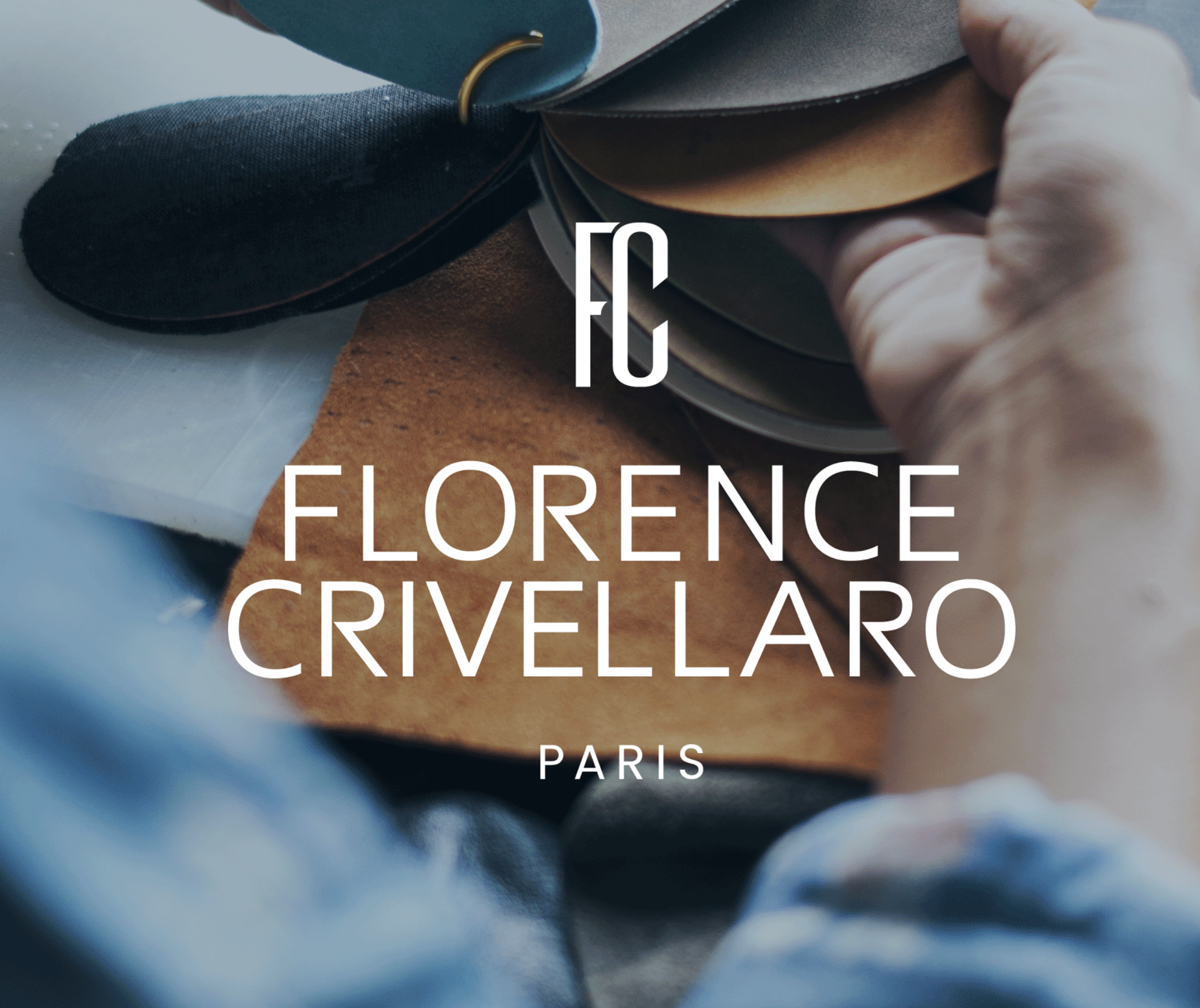 C'est l'identité visuelle de la marque Florence Crivellaro pour une haute maroquinerie sous la direction artistique de Najoua kefi en 2024